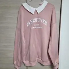 SHEIN 襟付き スウェット ピンク S
