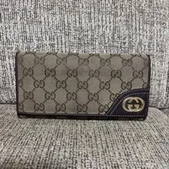 GUCCI グッチ GGキャンバス レザー　インターロック長財布
