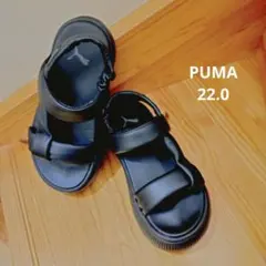 【未使用級】Puma厚底ふかふかサンダルブラック22.0のサムネイル