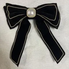 ベルベットリボンヘアピン 黒
