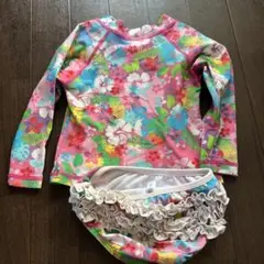 カラフルフラワーラッシュガード水着セット