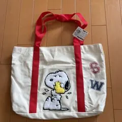 スヌーピー トートバッグ アイボリー 大きめ