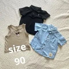西松屋 夏 90 半袖シャツ タンクトップ ポロシャツ 3点セット まとめ売り