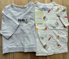 新品　つぶらな瞳　韓国料理　Tシャツ　90cm 半袖　綿100 ２枚セット