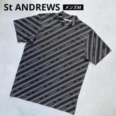 St ANDREWS レディース ゴルフウェア 半袖モックネック ブラック