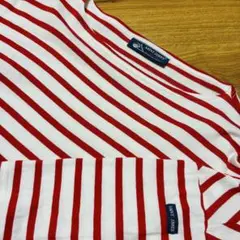 ドロップショルダーSAINTJAMES白赤ボーダー7部袖T1【美品フランス製】S