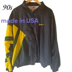 【90s】NIKE トラックジャケット 銀タグ 刺繍ロゴ 短丈