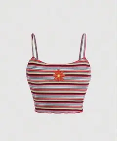 SHEIN MOD 花柄プリント レタストリム キャミトップ Lサイズ