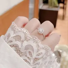 エレガントなラウンドカットリング　sv925モアサナイト　0.5ct