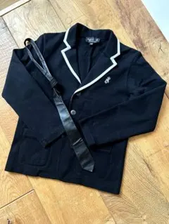 agnis b. ENFANT ブレザー 10 ans 天然革ネクタイ付き