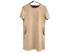 ZARA ザラ 半袖 ミニワンピース ベージュ フェイクスエード調 レディース