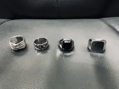 ★美品 ステンレス シルバー リング 指輪 4個セット 18号