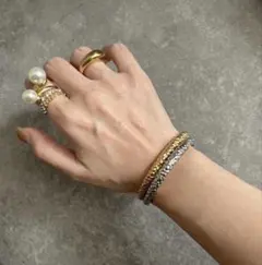 バングル 2点セット シルバー・ゴールド サージカルステンレス 316