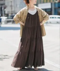Loungedress（ラウンジドレス） サテンティアードキャミワンピース