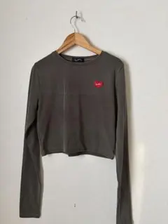 SLOPPY グレー クロップド長袖Tシャツのサムネイル