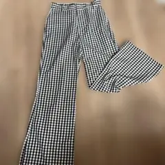 ギンガムチェック ワイドパンツ　Mサイズ