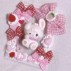 ホイップデコ トレカケース 量産型 赤×ピンク いちご リボンたくさん ♡