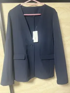 お値下げしました ネイビー ノーカラージャケット