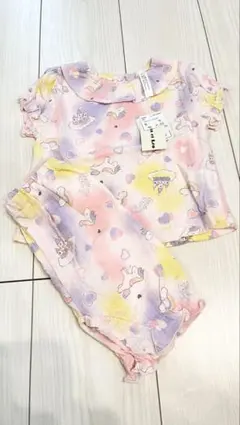 新品 ベビー 女の子 半袖 パジャマ 80cm 綿100% ユニコーン 紫