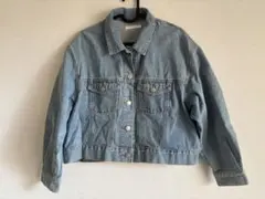 WEGO ライトブルー クロップドデニムジャケット　Gジャン　フリー