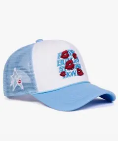 ラロパメッシュキャップy2k ヒップホ ップ帽子 水色 残り1点