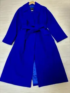 ゆき様専用】LOUNIE ガウンコート ブルー リボンベルト ウール100