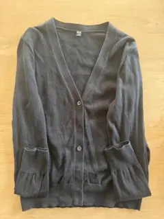 UNIQLO UVカットスーピマコットンVネックカーディガン XS ブラック 黒