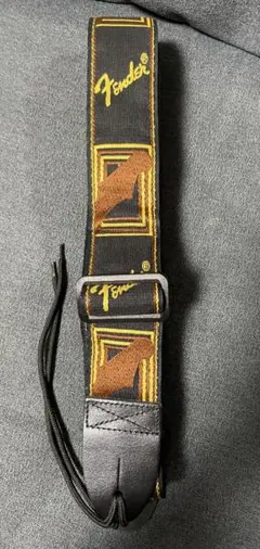 Fender ギター ストラップ 黒/黄