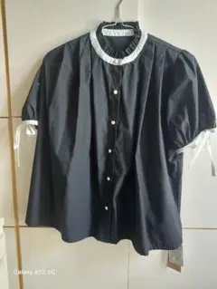 新品 フリル襟 パフスリーブ 半袖ブラウス