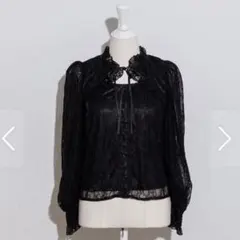 pium レースケープダブルリボンブラウス