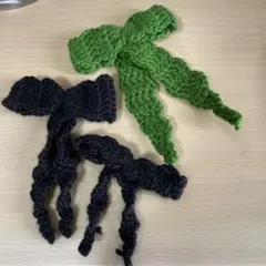リボンのモチーフ　かぎ編み ハンドメイド 編み物 小物 アクセサリー