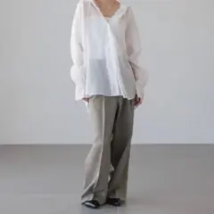 フリルフードシャツ オフホワイト(05) LOWRYS FARM