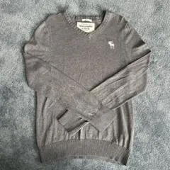 Abercrombie & Fitch グレー Vネックセーター Ｌサイズ