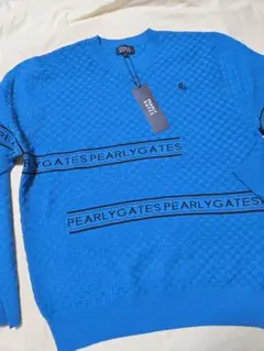 パーリーゲイツ メンズ クルーネック　ニット　ゴルフウェア　5 サイズ　L　市松