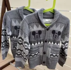 ミッキー　ネイティブ柄　ニットカーディガン【２点】キッズ120