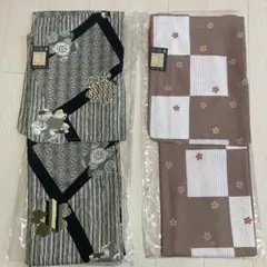 洗える着物 小紋 花の舞 2種セット 新品 仕立上り　Lサイズ
