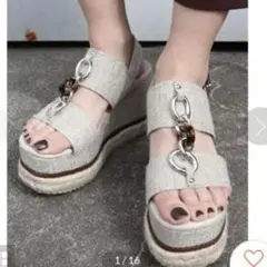 murua ムルーア　厚底サンダル　ベッコウ　チェーン付き