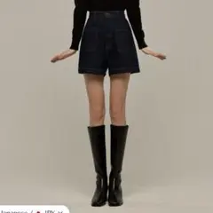 【新品タグ付】tnewtiesショートパンツ XS ハイウエストデニム