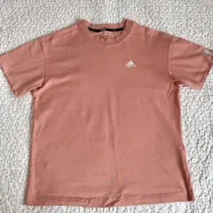 美品　adidas 刺繍ロゴ　半袖Tシャツ　ベージュピンク　Sサイズ