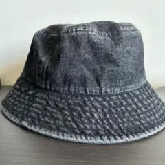 ダークグレー バケットハット デニム風