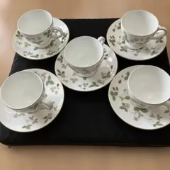 ✨ウェッジウッド ワイルドストロベリー デミタス カップ&ソーサー 5客 