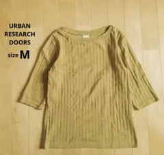URBAN RESEARCH DOORS　五分袖リブカットソー　M　グリーン系