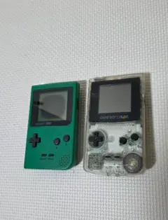 ゲームボーイカラー 緑色 透明 本体とソフトセットジャンク品