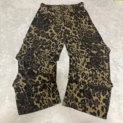 y2k unknown ヒョウ柄デニム ワイドストレート