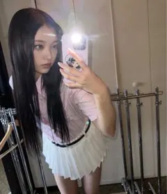 Newjeans ヘリン着用　tweedy-a プリーツミニスカート　ホワイト