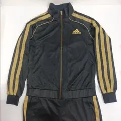 adidas アディダス ジャージ オールインワン トラックジャケット 黒金 M