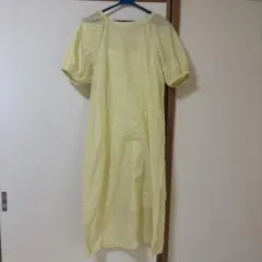 UNIQLO イエロー 半袖ロングワンピース M