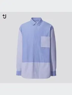 【UNIQLO +J】ストライプ 長袖シャツ ブルー M
