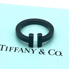 美品✨ティファニー Tスクエアリング ブラックコーティング ステンレス11.5号 Tiffany&Co. ティファニー リング Tスクエア ブラックコーティング T