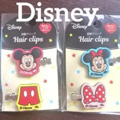 Disney ヘアクリップ　ミッキーマウス&ミニーマウス